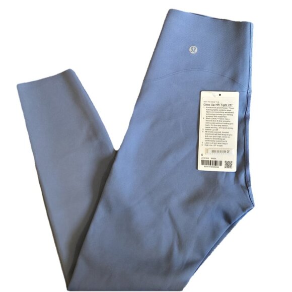 NWT LULULEMON Glow Up HR Tight 25" Washed Denim 6 - Picture 7 of 7